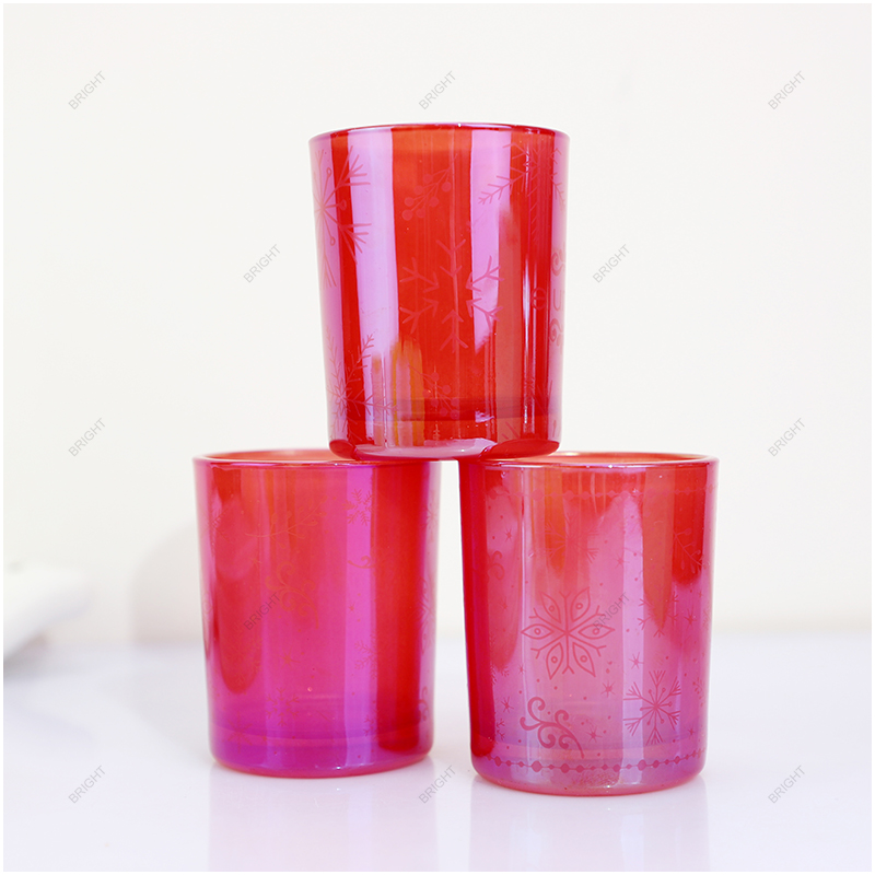 Free Sample Custom Logo Patterns Round Glass Candle Jar for Candle Making