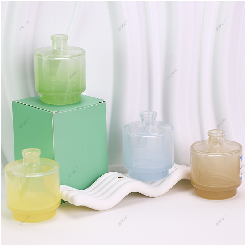 New Style Green Blue Yellow High Bottom Glass Diffuser Bottle With Fiber Sticks