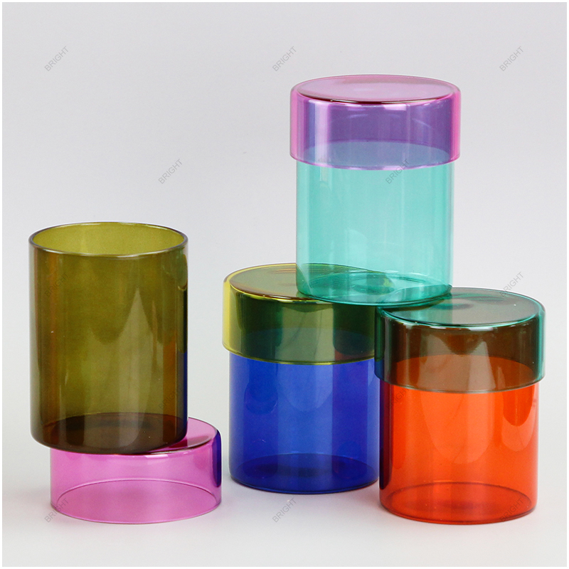 Factory New Style Borosilicate Glass Candle Jar With Lid