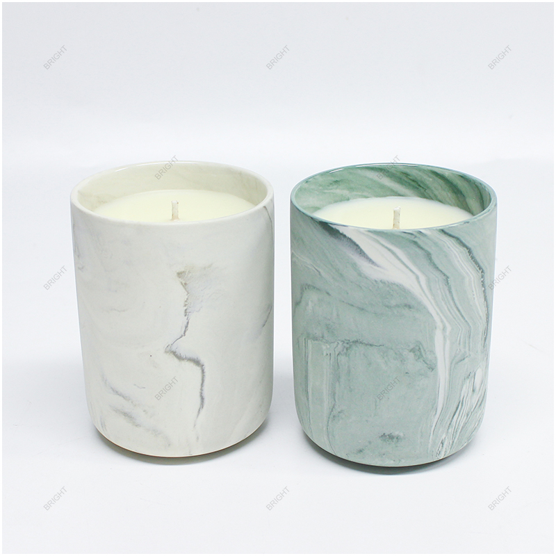 Free Sample Dye Pattern Round Ceramic Candle Jar with Box