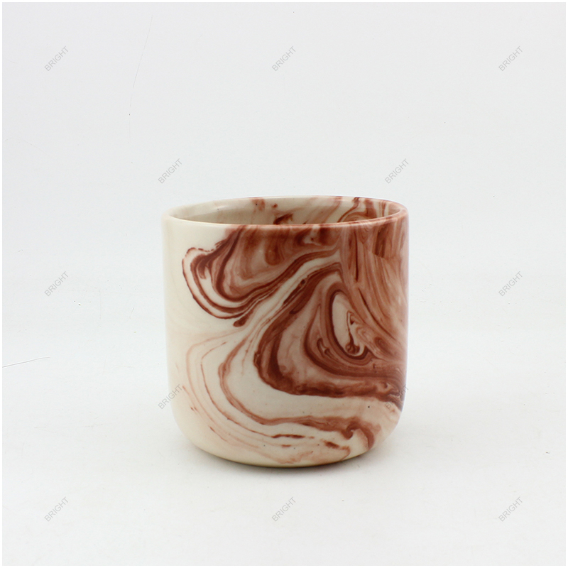 Free Sample Art Pattern Round Ceramic Candle Jar with Box