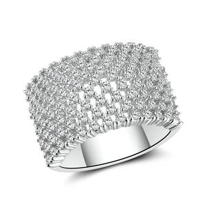 RI4409 Luxury Pave Setting Ring Under Rhodium Plated In Brass From Top Jewelry Factory In China.