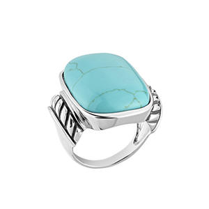 RI4521-Turquoise Ring In Sterling Silver Plated White Gold From China Jewelry Factory