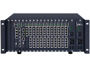 IP PBX8000、IP PBX8000有11个混合插槽，每个插槽可插入一个FXS模块或FXO模块和E1模块