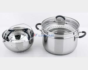 4-Piece Multi Cooker With Strainer Basket Insert