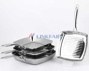 Square Grill Pan | Tri-ply Stainless Steel Grill Pan - Linkfair