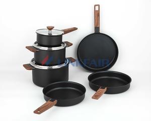 9-Piece Non Stick Cookware Set With Water Transfer Handle