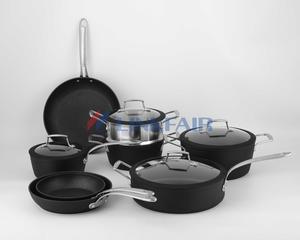 12-Piece Hard Anozided Cookwarer Set with Silicon Lid
