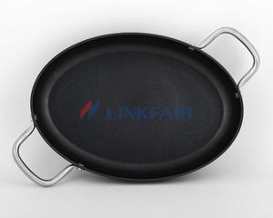 Oval Fish Pan, Black Non-stick Coating Frypan