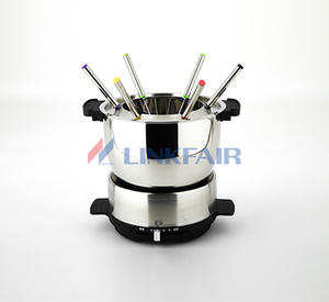 Chocolate Maker Cheese Stainless Steel Electric Fondue Set With 6 Forks