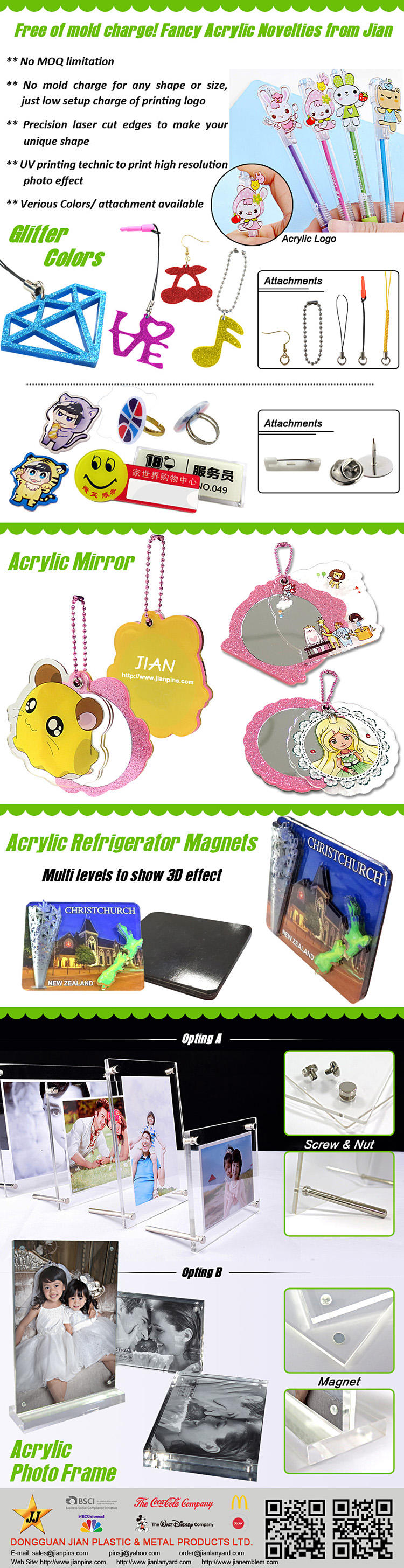 Acrylic Ornaments, Keychains, Magnets & Tags from JIAN