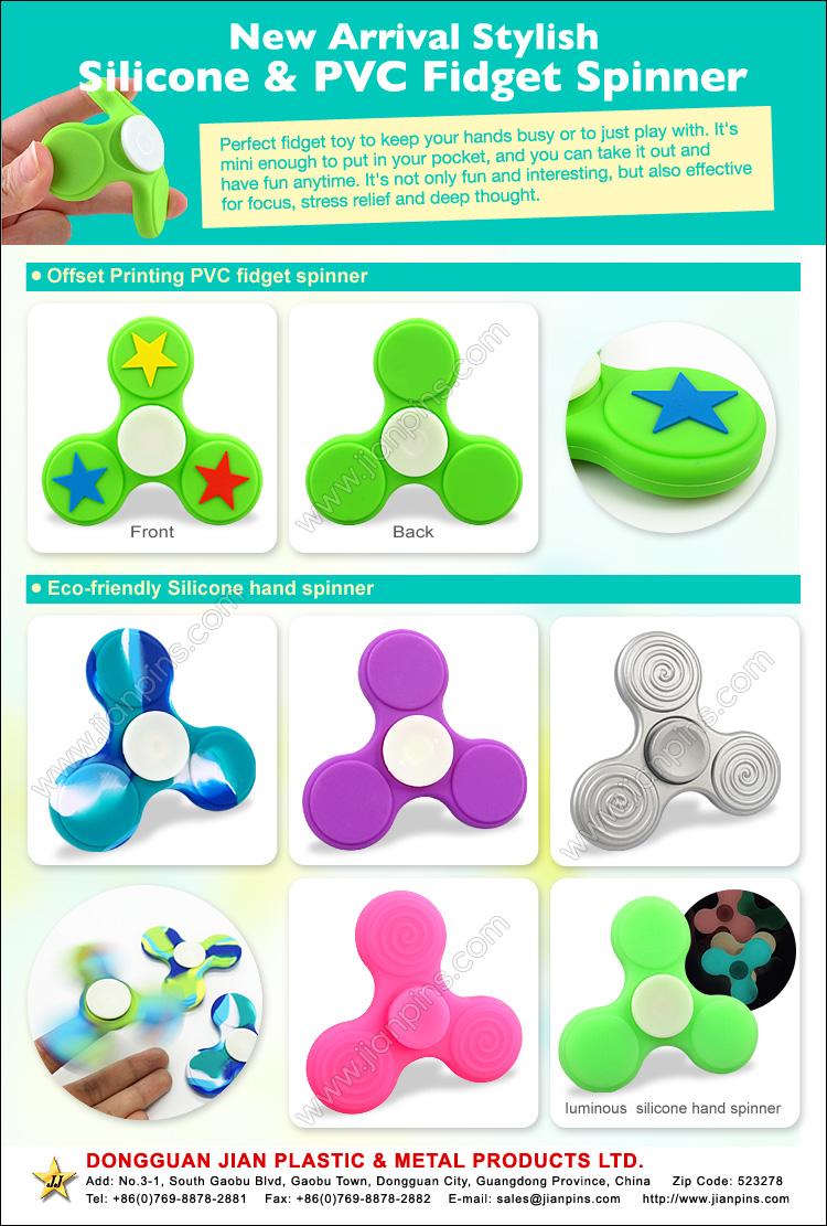 Eco-friendly Fidget Spinner Toy In Silicone & Rubber