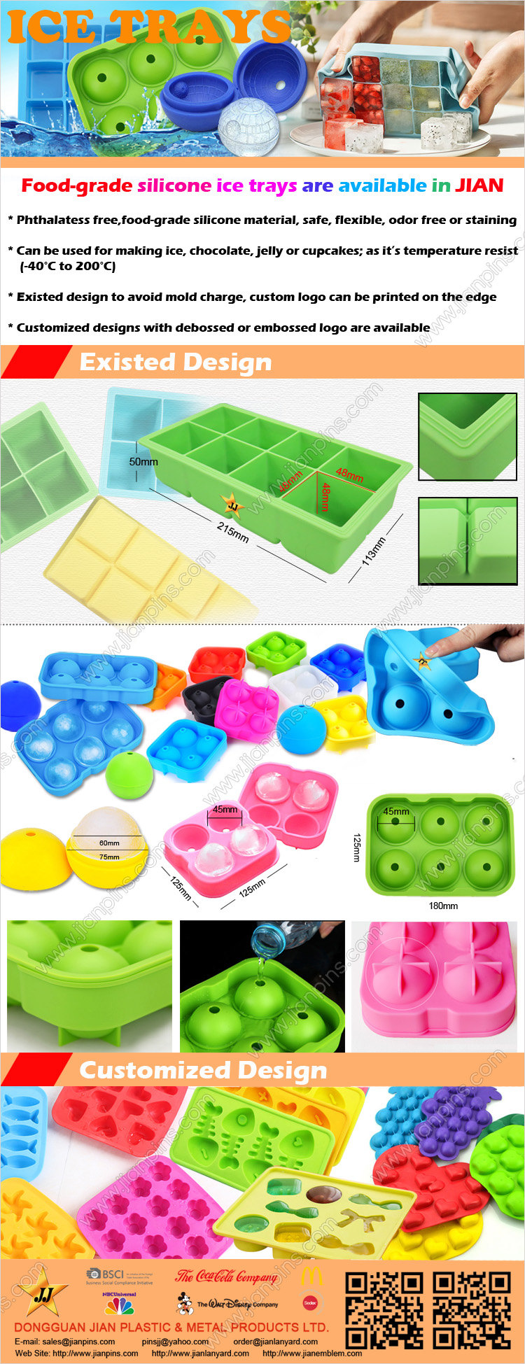 Practical Food-grade Silicone Ice Cube Trays Available in JIAN