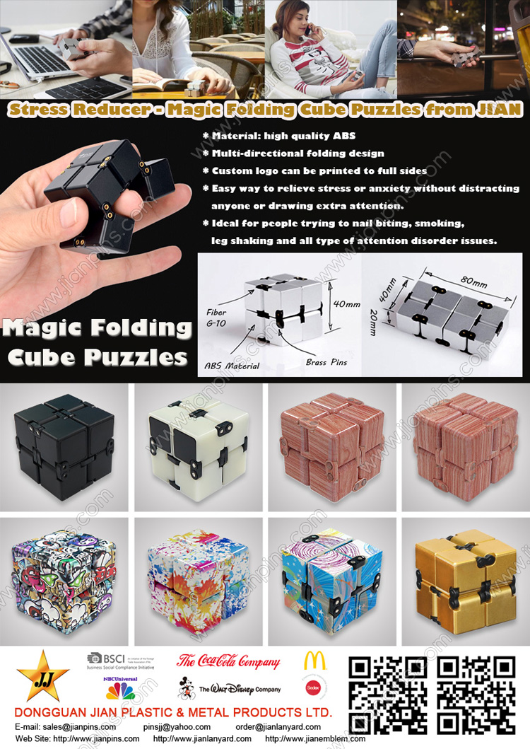 Stress Reliever Infinity Fidget Cube, Magic Folding Cube Puzzle