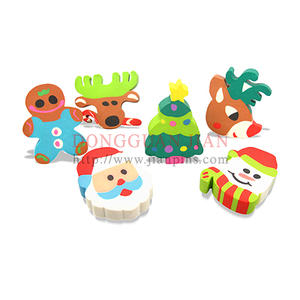Hot Sale Custom Christmas Erasers avec design de dessin animé mignon adapté pour les enfants