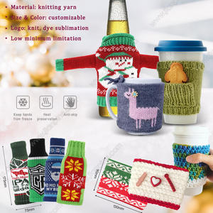 Habillez les boissons/tasses en koozie de boisson tricotée personnalisée pour faire une vie élégante