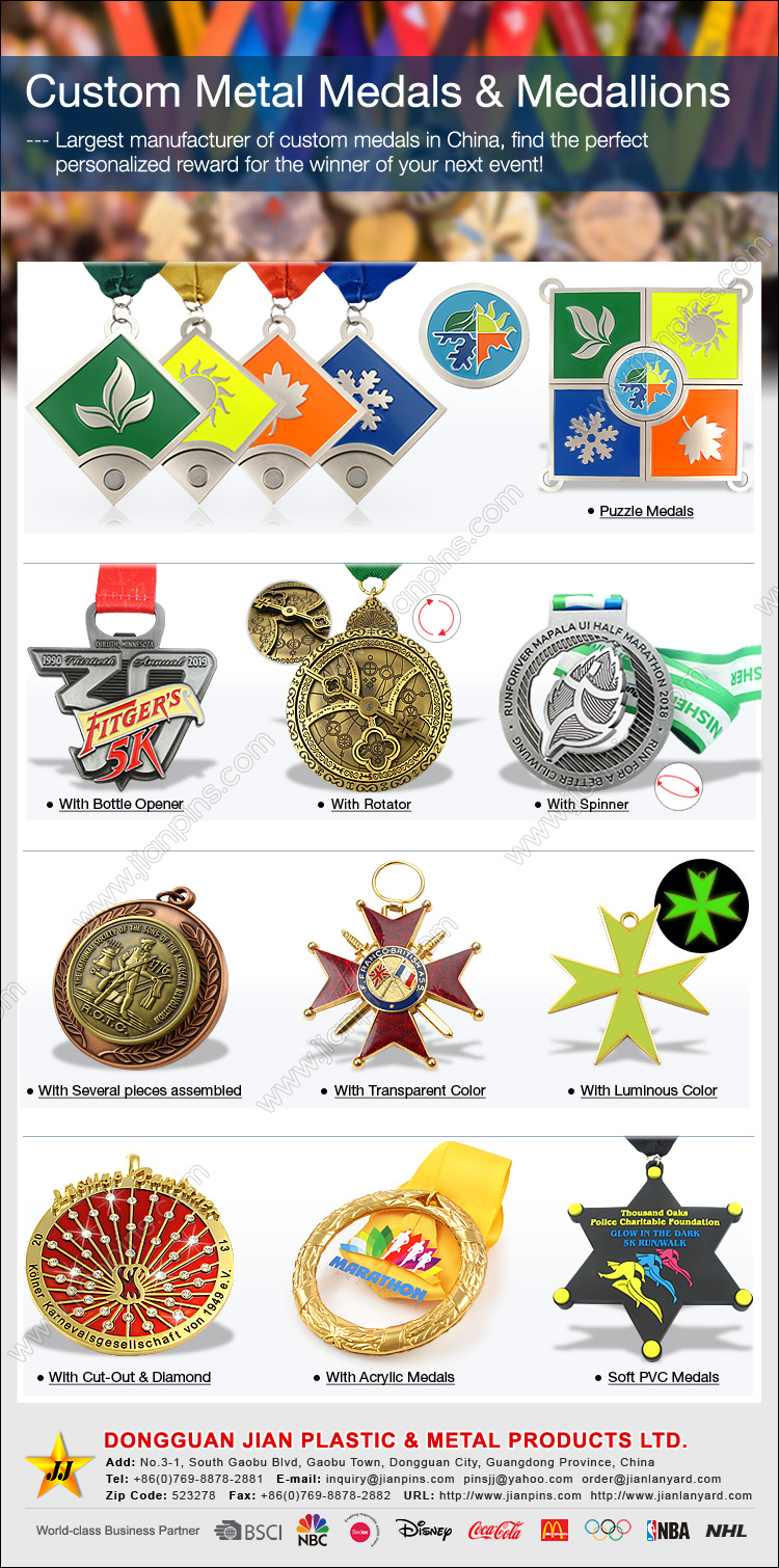 Tilpassede metallmedaljer og medaljonger