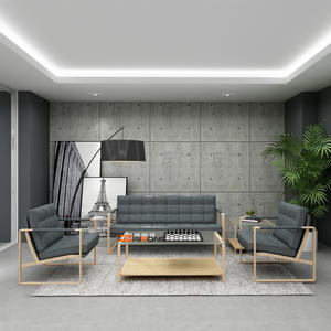 Grey leather Office Nordic sofa set