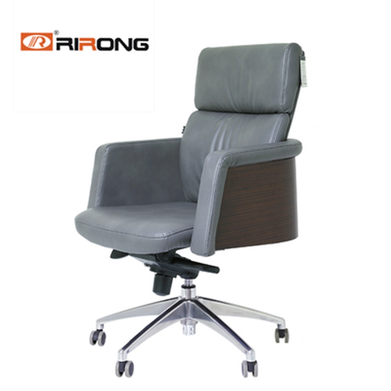 Customization Grey Leather Guest swivel office chair