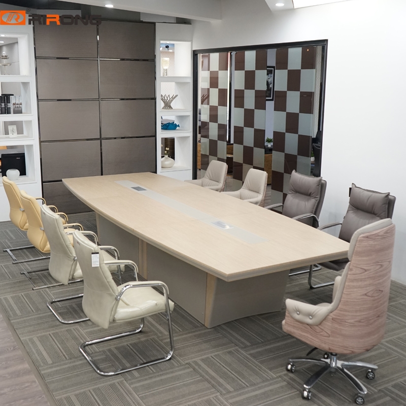 Custom Leather Wooden Office Meeting Conference Table for 20 people