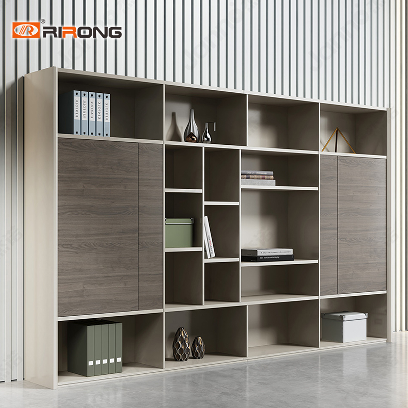 Walnut Color Wood 2.4m office bookcase
