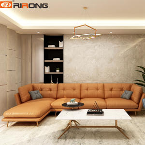 Rirong Leather Modulars Sectional Sofas Contemporary Fashion Living Room Home Furniture