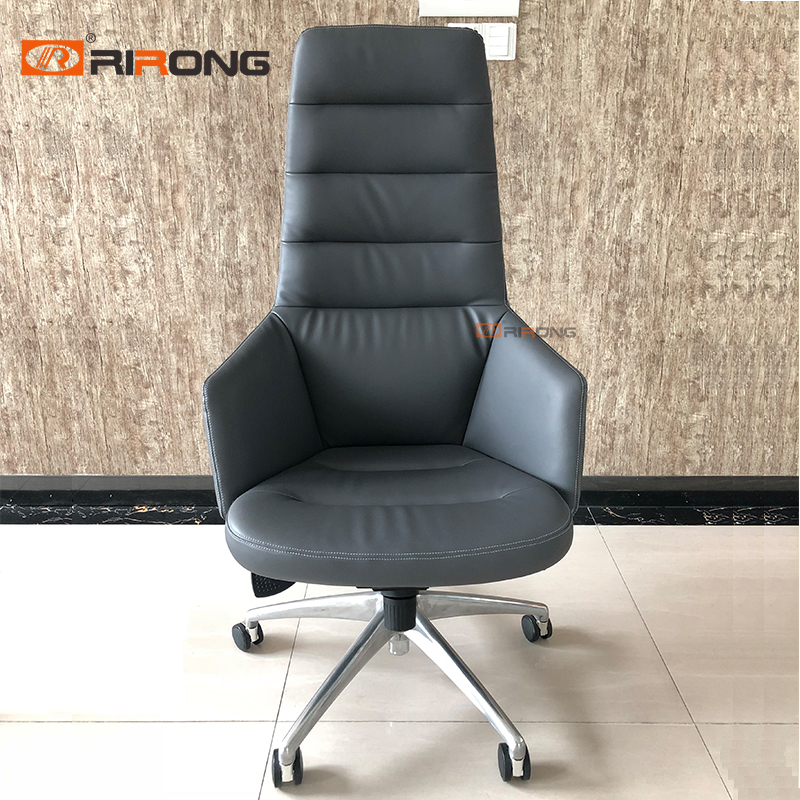 Orange Grey Leather Office chair