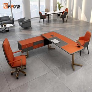 Leather Office Executive desk Minimalist luxury and tasteful high-end atmosphere
