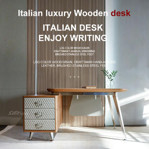 wood desk office desk Minimalist luxury and tasteful high-end atmosphere