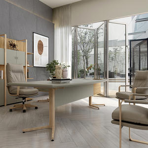 Japanese-style veneer boss office table simple modern wood executive office desk