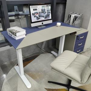 Electric standing desk home leather decoration desk study desk standing table