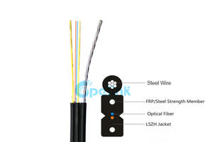1-4fiber Cores FTTH Cable, Self-supporting Bow-type Drop Optical Cable, Singlemode G657A1 G657A2, KFRP Strength Member