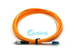 Fiber Optic Patchcord, FC-LC Fiber Patch Cord, 9/125um Singlemode, Simplex, 3mm Cable, LSZH/PVC Yellow