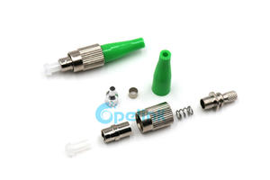Optical Fiber Connector: FC/APC SingleMode 9/125 Simplex Fiber Optic Connector, 2.0mm Boot, Color Green 