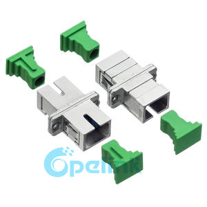SC/APC-SC/APC Optical Fiber Adapter, Metal Housing, Singlemode Simplex Fiber Optic Adapter,  Flanged Type