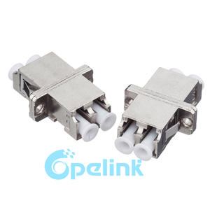 LC/UPC - LC/UPC Optical Fiber Adapter, Metal Housing, Singlemode Duplex Fiber Adaptor, SC Footprint, Flanged Type
