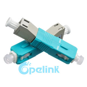 LC To SC Hybrid Fiber Optic Adapter, OM3 Multimode Simplex LC Female To SC Male Plug-in Mating Adapter