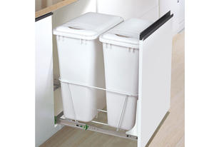 Double (2x50L) sliding waste bin CLG012A/B | WELLMAX.ltd