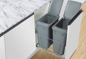 Double (2x35L) sliding waste bin CLG012A/B | WELLMAX.ltd