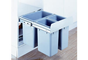 Three bins (12L+2x6L) slide garbage bins CLG025B | plastic dustbin manufacturer