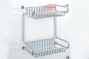 2 layer stainless steel shower rack SYJ107B | bathroom accessories