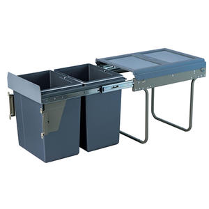 Double bins (2x20L) sliding garbage can | dustbin manufacturer