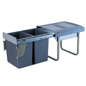 garbage can with soft-closing Double bins (2x20L) sliding
