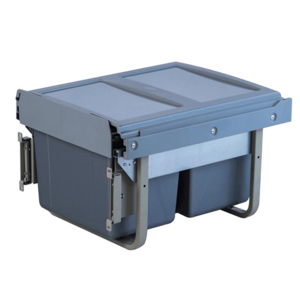 Trash cans with soft-closing Double bins (2x15L) sliding 