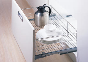 Soft-closing cabinet pull out basket | WELLMAX household accessories