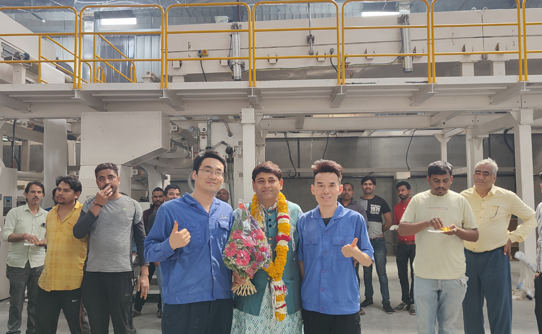 Huayang Plastic Free Paper Coating Machine Installed in India