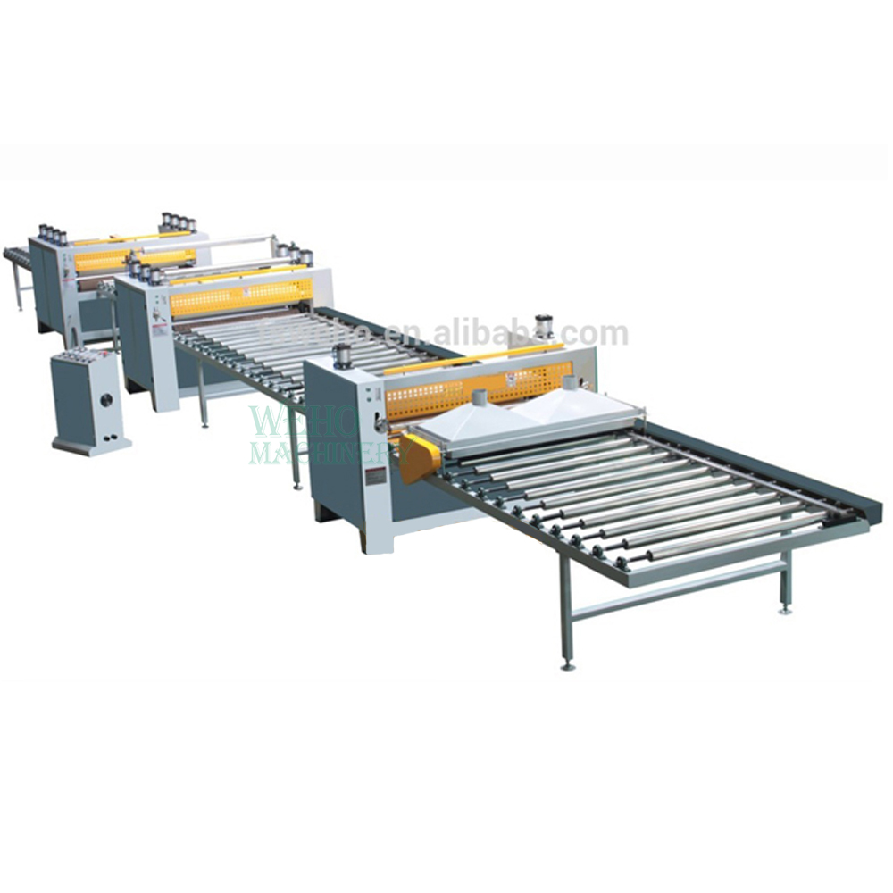 Automatic high speed acrylic MDF furniture paper laminating machine for large panel factory woodworking processing line