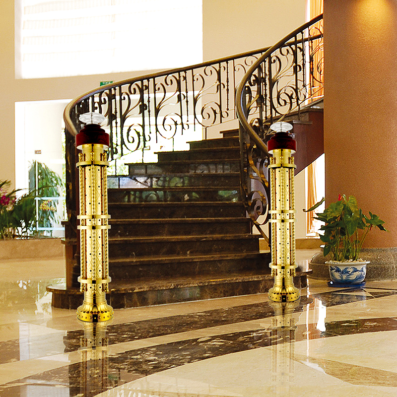 Custom Gloden Decorative Post for Hotel Stair Railing | E-Pai Hardware