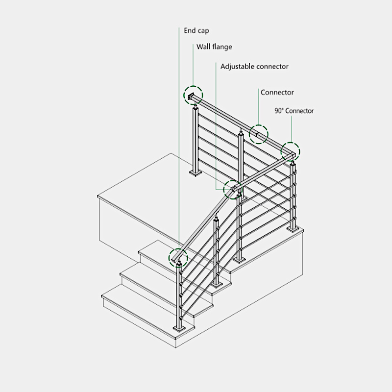 Modular Rod Bar Railing System | Stainless Steel Handrail