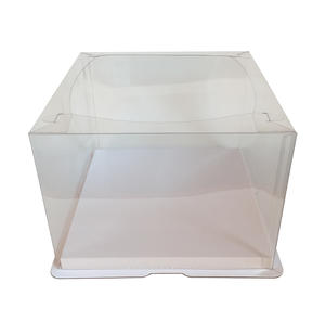 2 Component Clear Plastic Cake Box With Plastic Cover And Paper Bottom